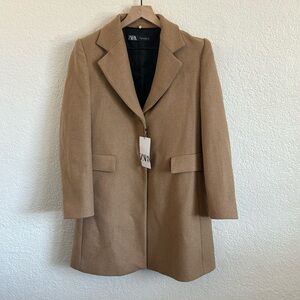 New with tag Zara tan peacoat